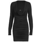 V-neck sexy long sleeved high waisted hip hugging dress