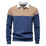 Long sleeved polo collar sweatshirt for men
